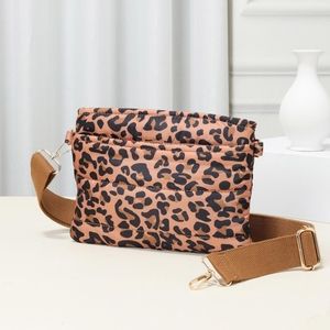 Leopard Print Puffer Cross Body Bag Purse Womens Fashion Accessory Statement